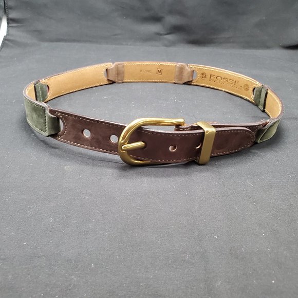 Fossil Multi-Colored Link Genuine Leather Belt Size Medium - Picture 8 of 8